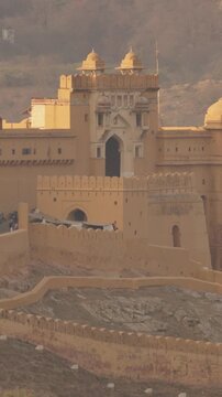 Jaipur, rajasthan, india. amer fort or amber fort, amer in morning time. amer palace is