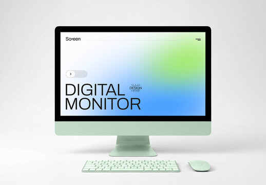 Modern Digital Monitor Screen Mockup