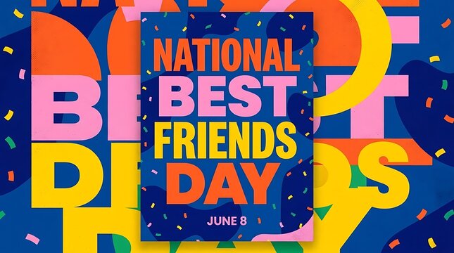 Modern vertical poster, bold sans-serif &ldquo;National Best Friends Day&rdquo;