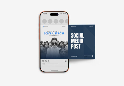 Mobile Screen Social Media Mockup