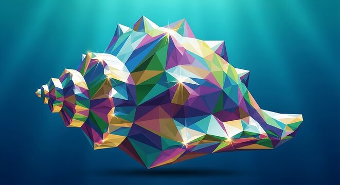 Abstract geometric seashell