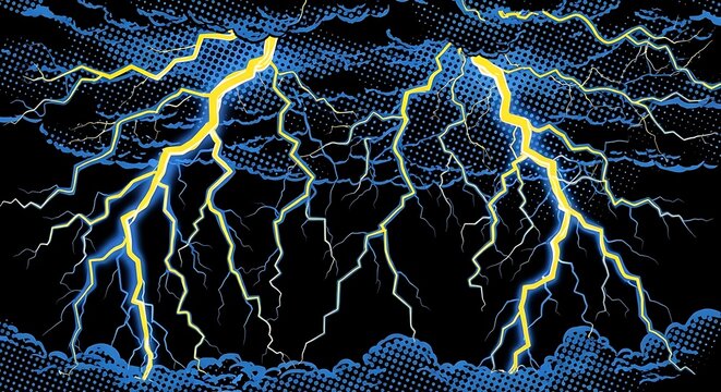 Abstract illustration of lightning and dark clouds