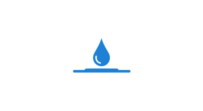 A blue water droplet icon on a white background.