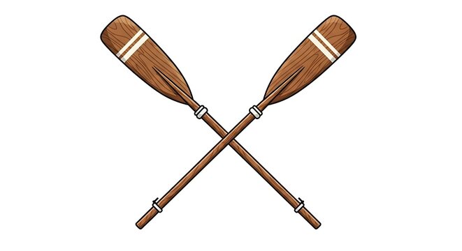 Crossed wooden oars