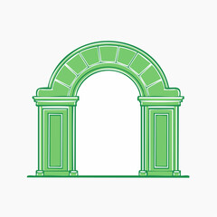 Fototapeta premium Green Archway Illustration