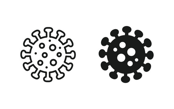 Virus icon. Microorganism symbol for healthcare, medical infection, bacteria, pandemic warning, microbiology and disease prevention concepts