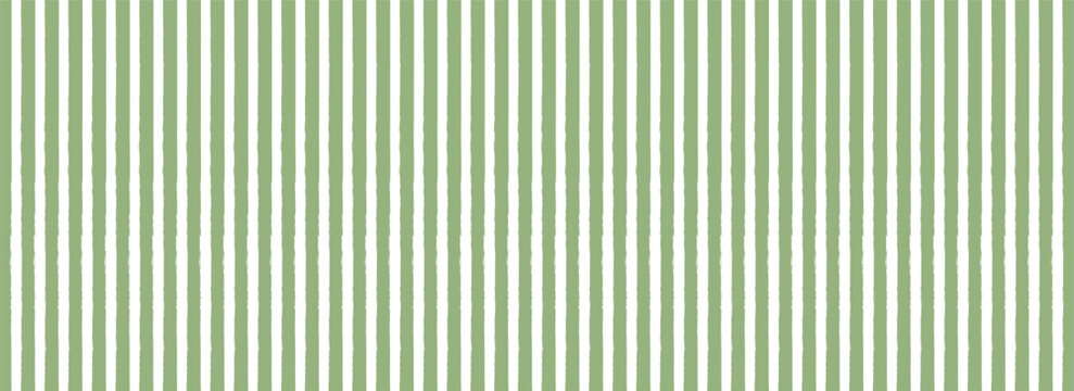 Sage green stripes seamless pattern vector hand drawn vertical striped background grunge texture in pastel green and white. Whimsical brush stroke line art for nursery decor fabric wrapping paper Grad