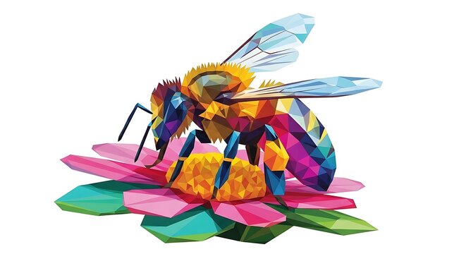 Geometric bee on flower