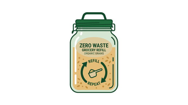 Zero waste grocery shopping refill jar.