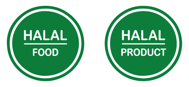 halal food certified label icon vector