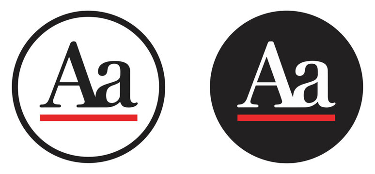 font size preview vector icon
