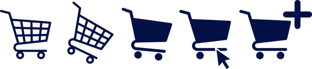Shopping cart progression icons empty to full with add to cart symbol © MSTKAJOLREKHA