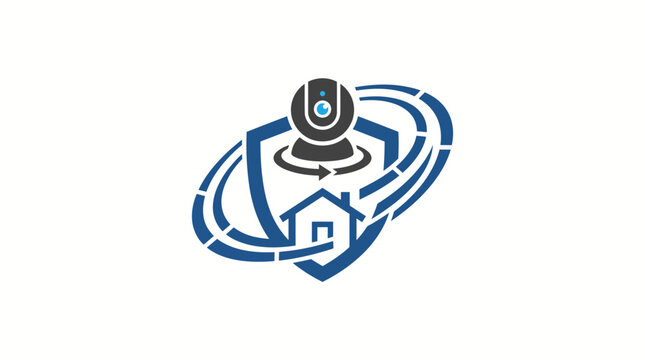 Smart home security system logo concept.