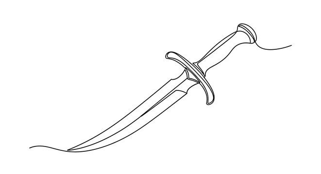 Line art illustration of a dagger