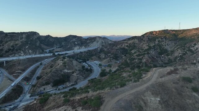 Santa Clarita California Interstate 5 and 14 Aerial View