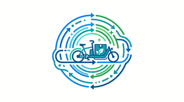 Eco friendly bicycle delivery service logo.