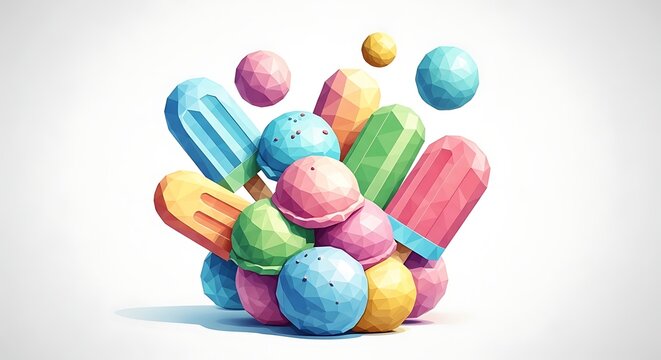 Colorful assortment of frozen treats