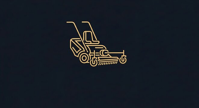 Lawn mower icon on dark background