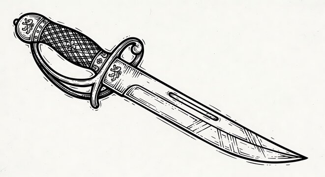 Vintage dagger illustration