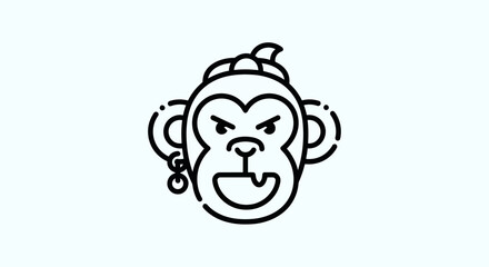Stylized monkey face illustration © BudiSantoso