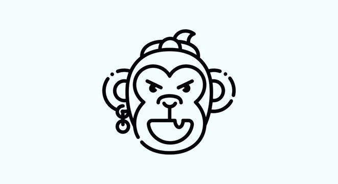 Stylized monkey face illustration