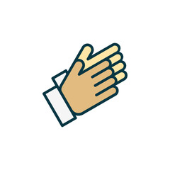 Obraz premium Clap icon with filled outline style symbol for applause gesture