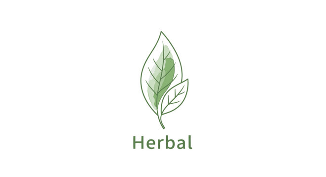 Minimalist leaf illustration for natural products or wellness concepts