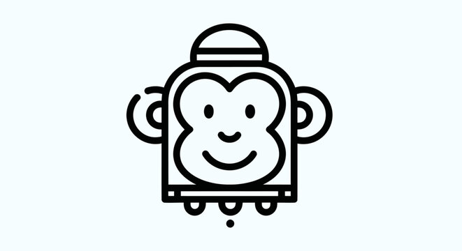 Stylized monkey icon on white background