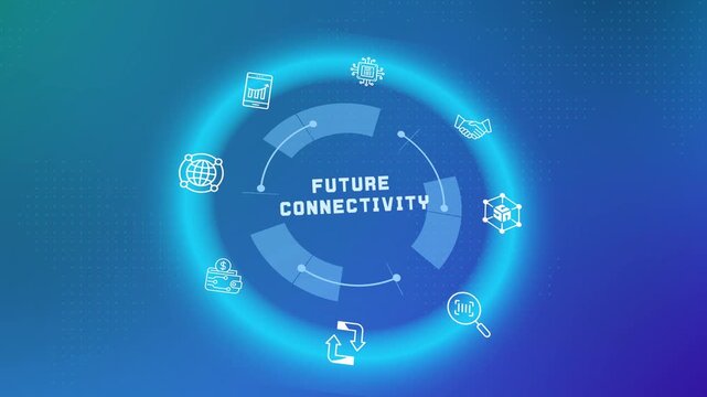 Next generation future connectivity interface displaying ultra fast high speed cellular bandwidth and telecommunication node arrays