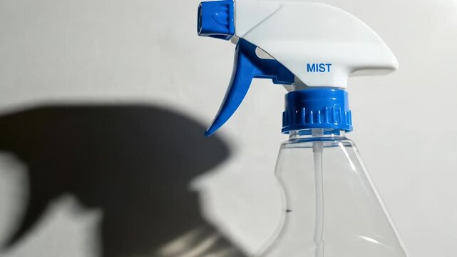 Spray bottle and shadow on white