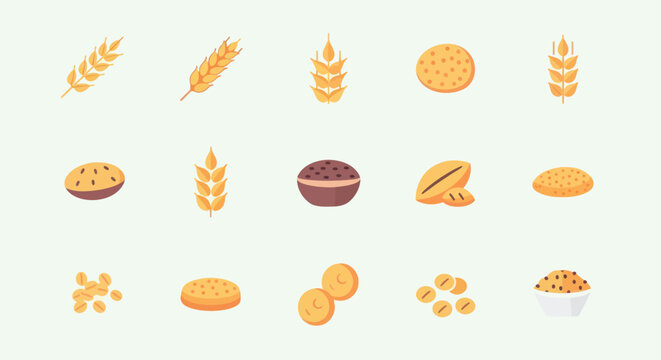 Wheat and bakery items illustration