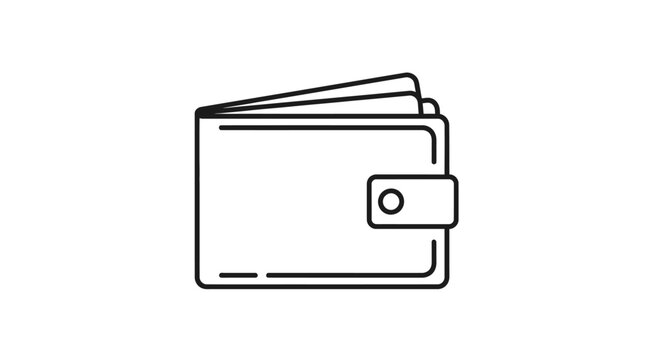 Minimalist wallet icon with credit cards isolated on white background