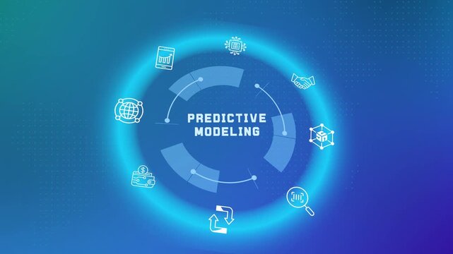 Predictive modeling and future trend forecasting abstract digital technology concept.