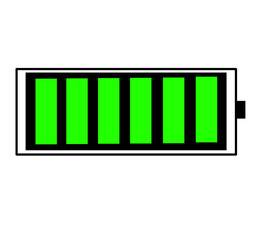 Green full battery icons collection isolated on white background for mobile apps, technology, and power concepts © Anidiadigital