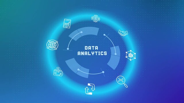 Big data analytics and business intelligence abstract futuristic dashboard background.