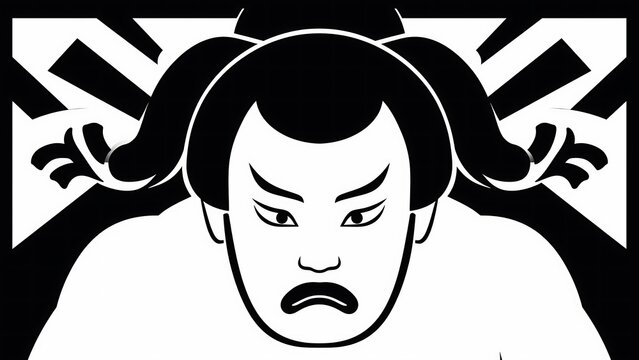 Japanese Sumo Wrestler Portrait