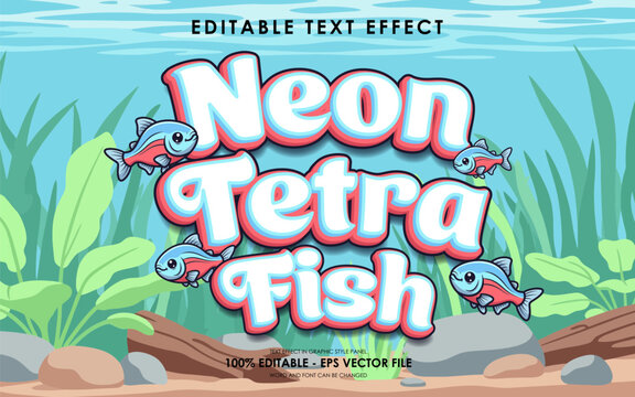 Neon Tetra Fish Editable Text Effect.