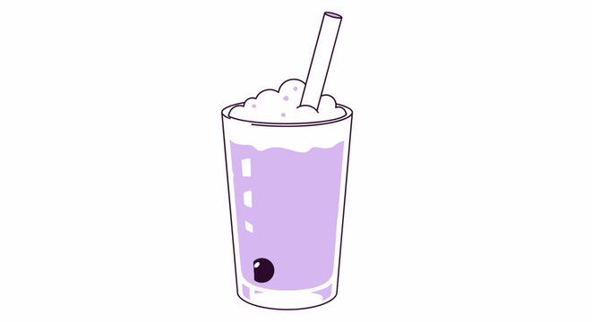 Refreshing purple bubble tea illustration isolated on white background