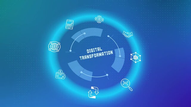 Digital data transportation and secure network transfer abstract blue infographic background.