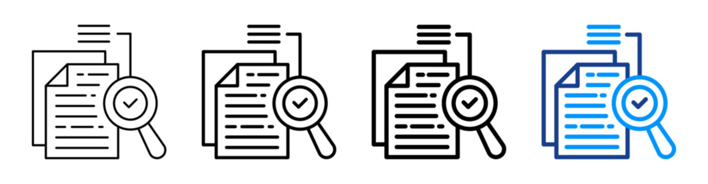 Data Validation Icon Different Style Outline Collection Set