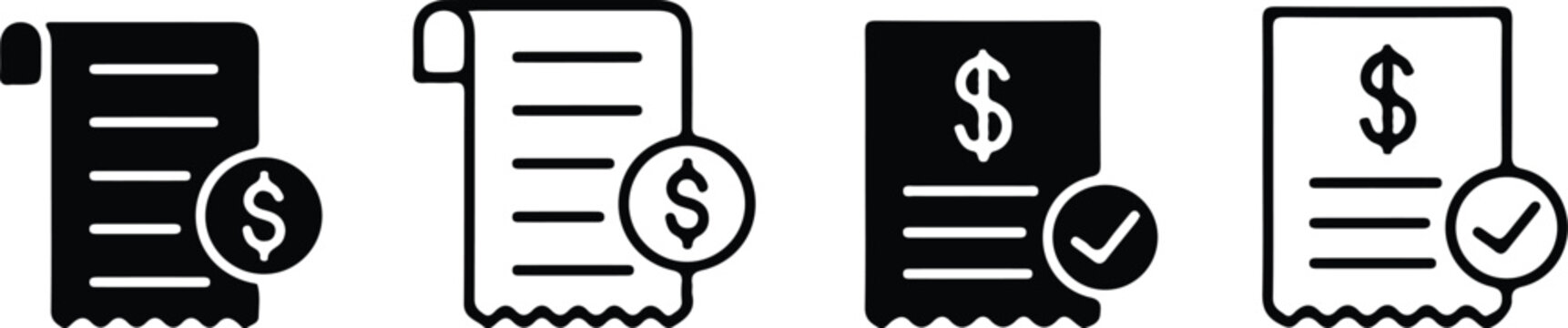 pay bill dollar sign four icon set vector logo design 