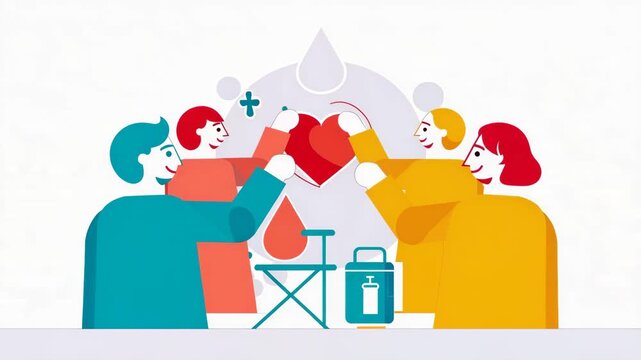 Blood Donation Community Support Illustration