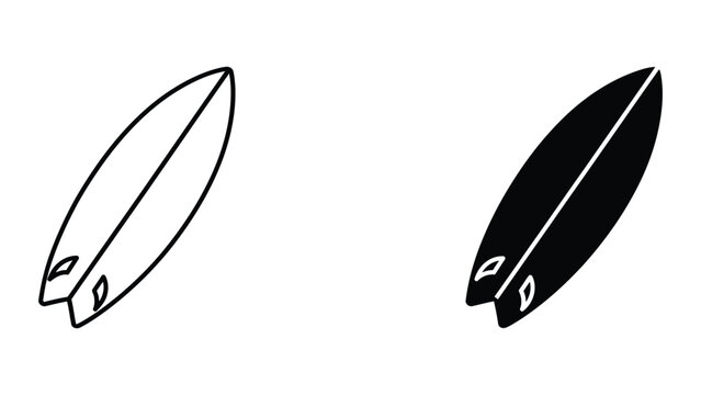 Two surfboard silhouettes side by side
