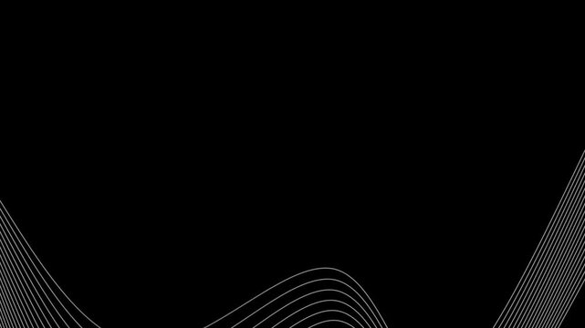 Animated line wave path animated illustration effect on a black background