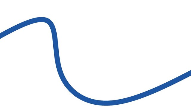 Thick curved line segment slow motion animation illustration on a white background