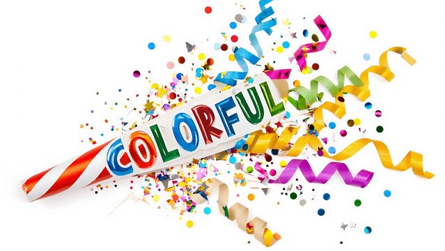 Colorful celebration with party blower