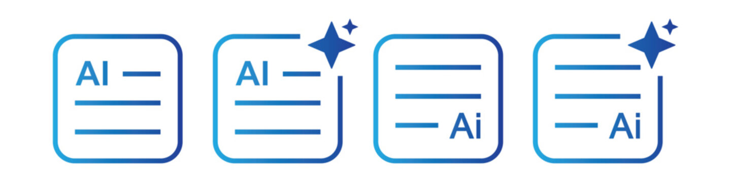 Ai prompt text generate set icon, vector illustration