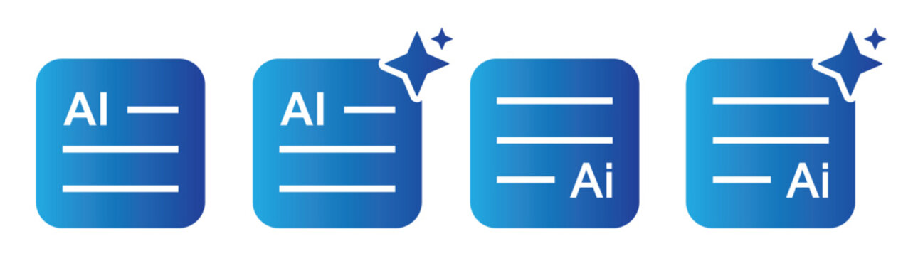 Ai prompt text generate set icon, vector illustration