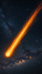 Obraz premium Fiery comet streaks cosmos mobile wallpaper