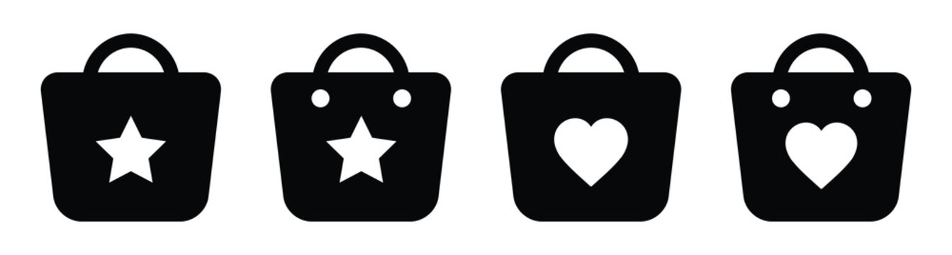 Favorite shopping bag icon vector illustration